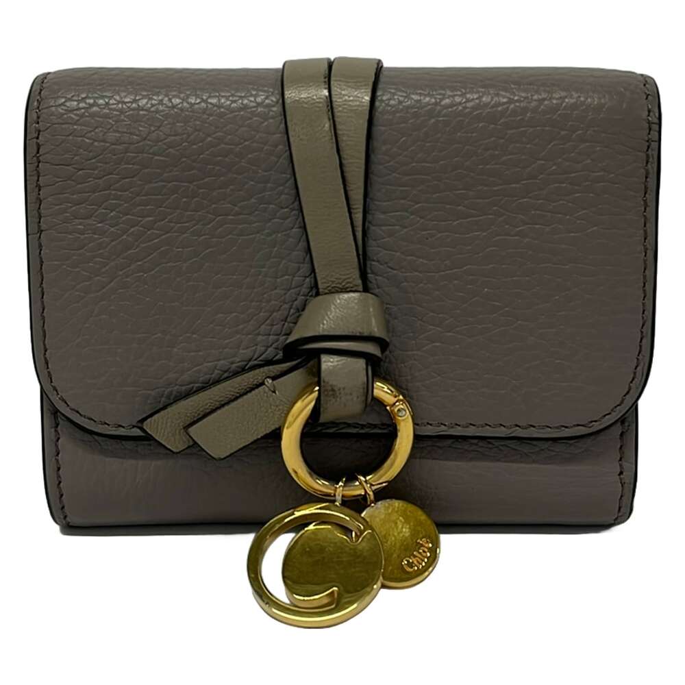 Chloé Trifold Wallet P718H9QF Dark Gray Gold
